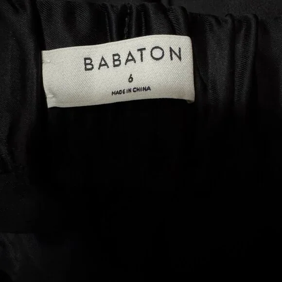 NWT Aritzia Babaton Atelier Black Satin Conan Pant Women's Size 6 - Picture 6 of 10